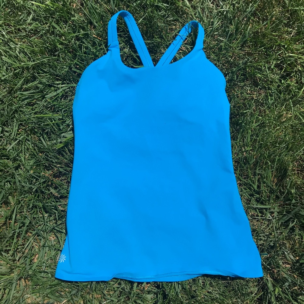 Bright blue athleta top